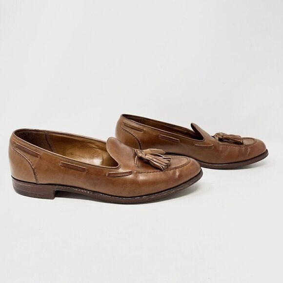 Polo Ralph Lauren x Crockett & Jones 8.5 D Light Brown Leather Tassel Loafers - Picture 1 of 11